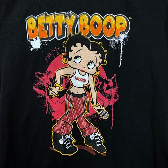 Betty Boop No Doubt Inspired Betty Graffiti Spell-Out Tee L - Picture 2 of 4